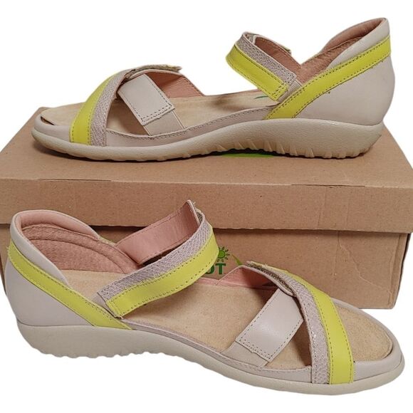 New Naot Karawa Ivory Lime Mary Jane Sandals 40 - Picture 2 of 7